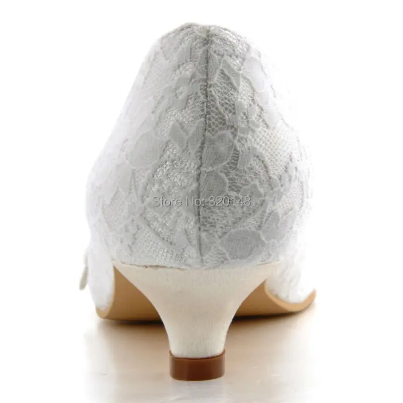 Женские свадебные туфли с кружевом A0002 на низком каблуке удобные круглый носок аппликации свадебные туфли с кружевом Для женщин свадебные Свадебная обувь на каблуках
