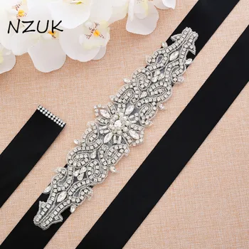 

Rhinestone Bridal Belt Flower Girls Wedding Sash Handmade Silver Rhinestones Belt For Woman Dress ZZY126