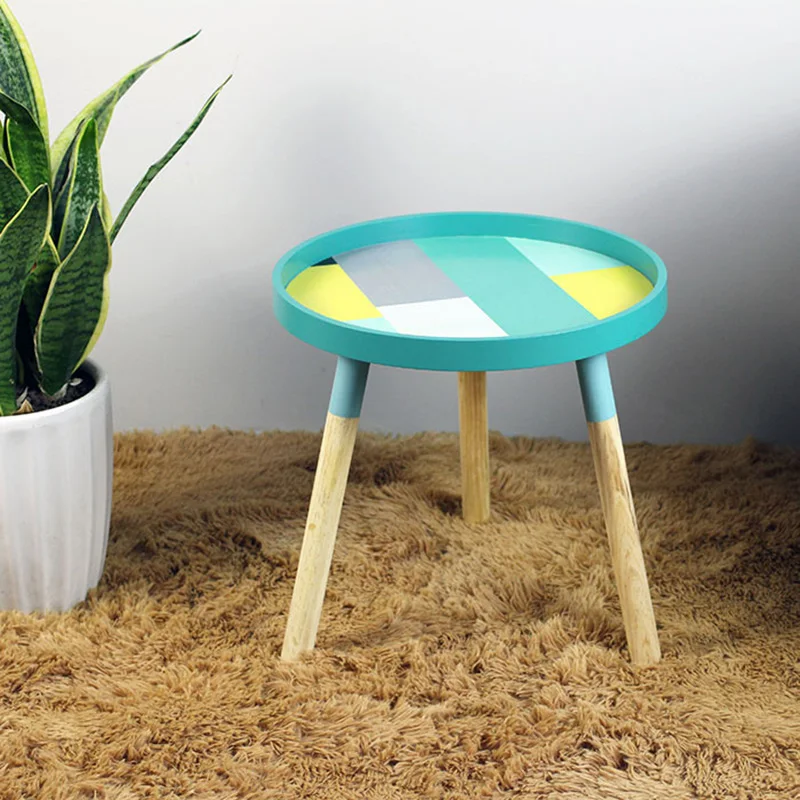 Nordic Small Fresh Mini Coffee Tables Creative Wood Low Table Round Tables Living Room Furniture Home Furniture Home Decorations