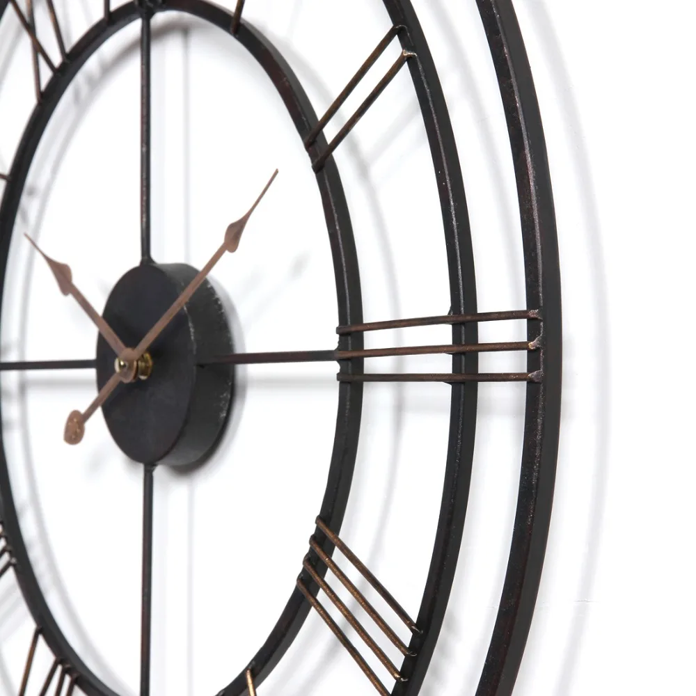 Горячие 3D 60 см большие короткие ретро настенные часы винтажный современный стиль полые бытовые спальня художественные часы гостиная стены домашний декор
