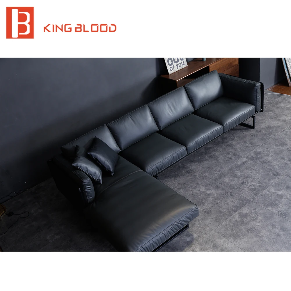modern sectional genuine Nappa soft leather sofa furniture