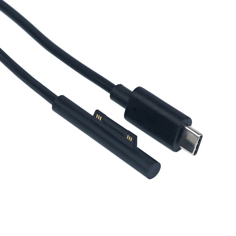 1,8 м кабель адаптера постоянного тока зарядное устройство для ноутбука microsoft Surface Pro 5 6 Book Go - Цвет: Черный
