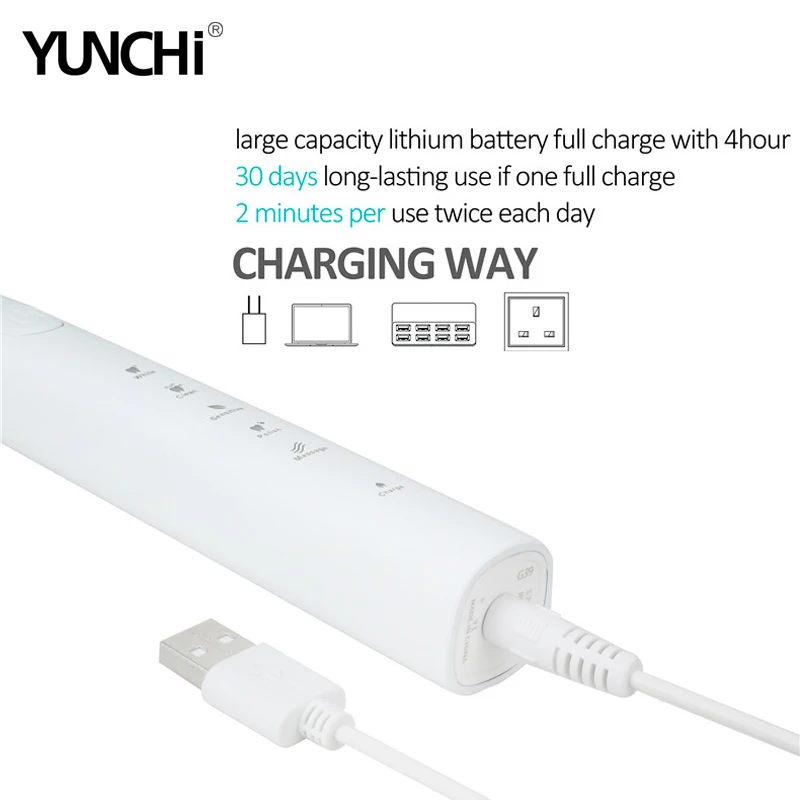 Electric Toothbrush Sonic Adult Timer Brush 5 Mode USB Charger Rechargeable Tooth Brushes and Replacement Heads Waterproof Gift Electric Toothbrush Sonic Adult Timer Brush 5 Mode USB Charger Rechargeable Tooth Brushes and Replacement Heads Waterproof Gift