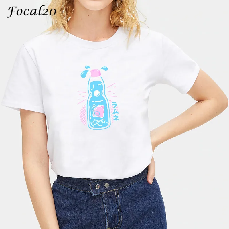 

Focal20 Harajuku Japanese Food Print Women T Shirt Top Tees Summer Spring Short Sleeve Crew Neck Loose Women T Shirts T-shirts