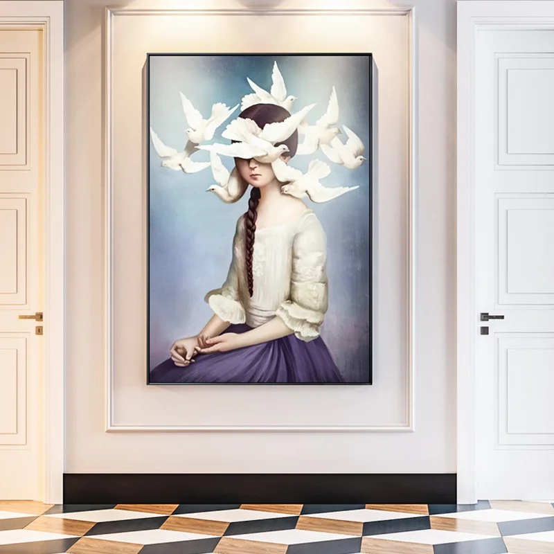 Современный Peace Dove небо Святого уход за кожей лица холст картины для гостиная