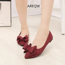 2017 women flat shoes spring sweet bowtie female slip on casual shoes women flats comfortable large size shoes