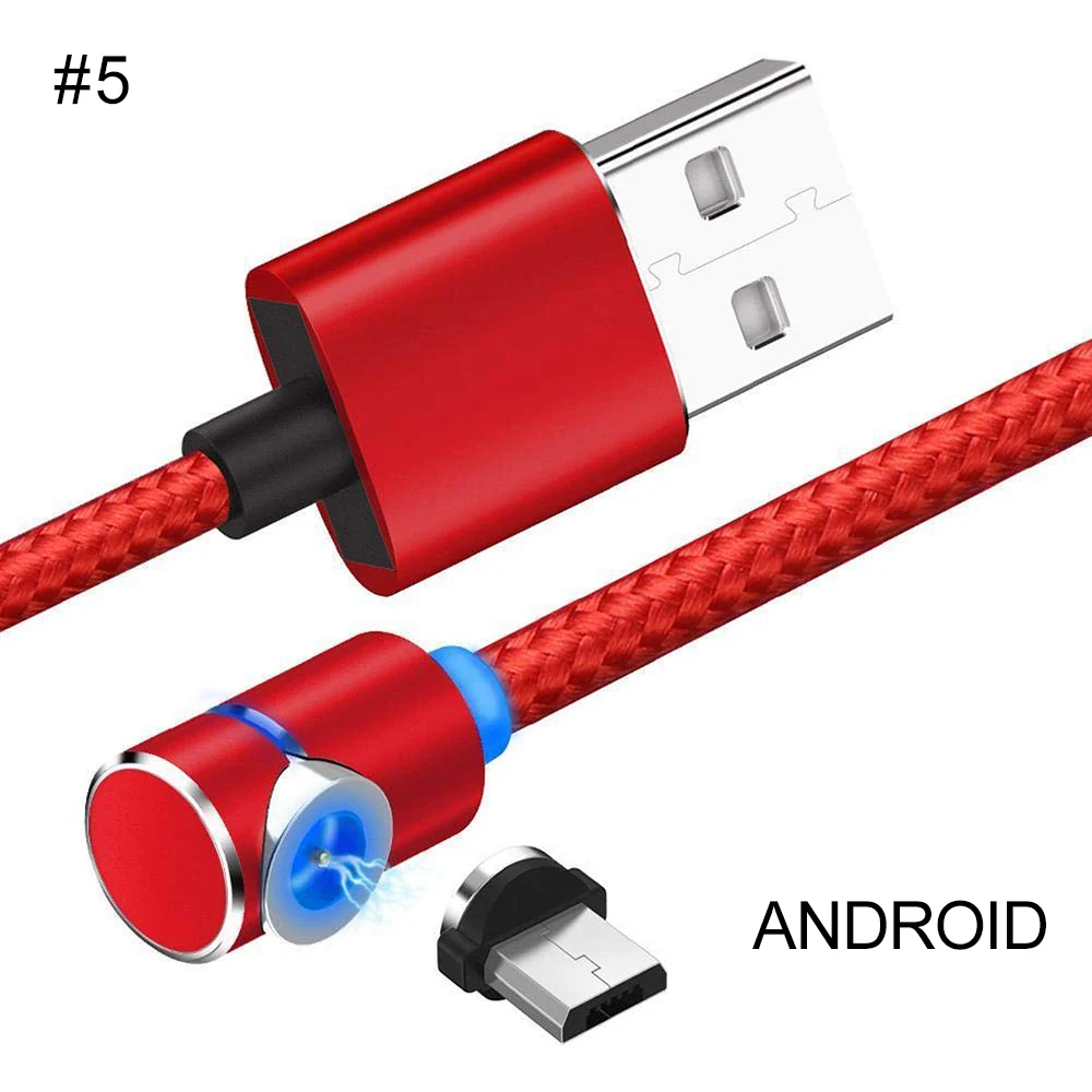 1 м Быстрый Магнитный кабель Micro usb type C зарядное устройство для iPhone XS X 8 samsung S8 магнит Android телефонный кабель Шнур 90 градусов