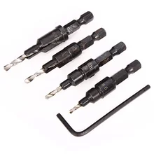 Hand Drill Direct Selling Rushed Tools Power Tool 2 Sets/lot _ 4 Pcs Hss 1/4 Hex Shank Countersunk Drill Bit Tapper Set