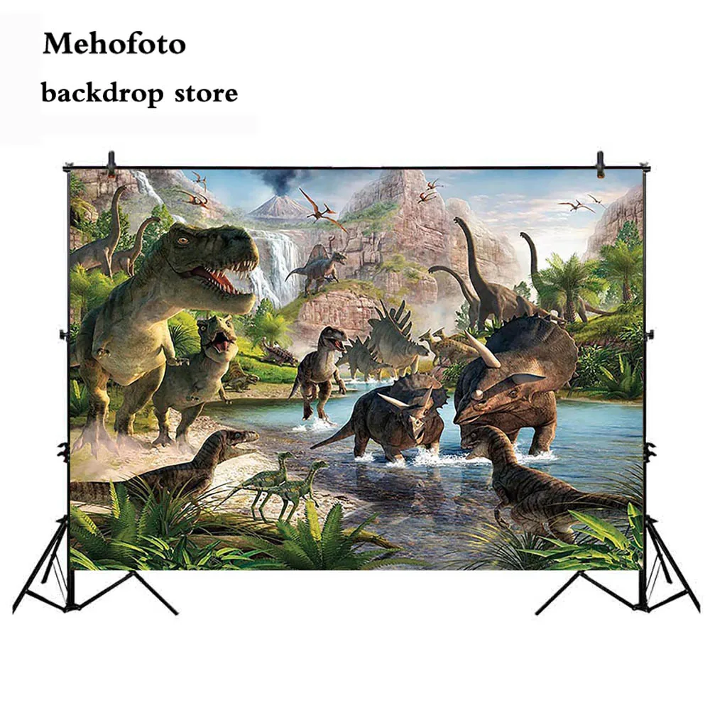 

Mehofoto Dinosaur World Party Photography Backdrops Cartoon Wall Background for Photo Birthday Props Island 769