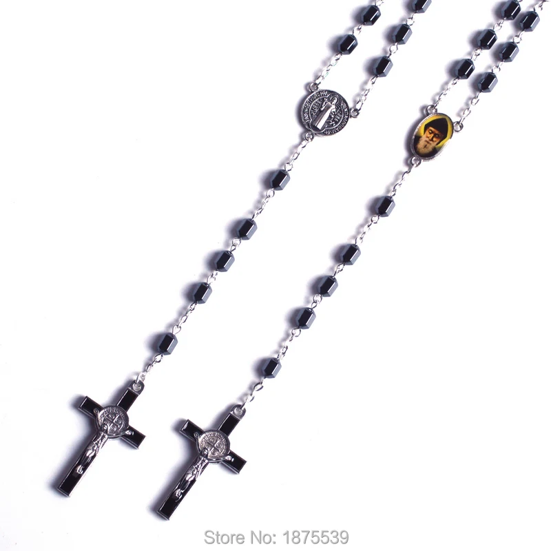St Бенедикт Розарий шарик Святой шарбель католический ожерелья