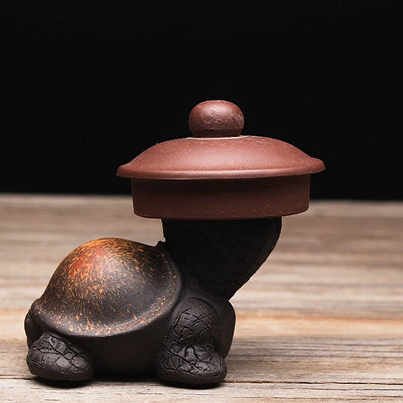 Tea Pet Tortoise purple clay teapot lid holder for teatray teaboard