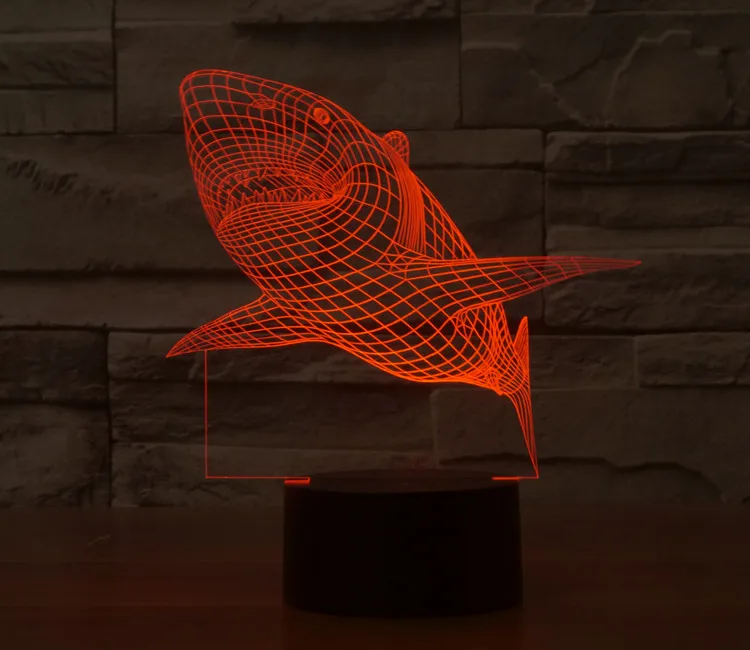 Tamproad 3d Vision Shark Night Light Gradient Led Table Lamp Touch Control 7 Colors Changeable Desk Lamps Visual Colorful Lights Shark Night Light Night Lightlamp Touch Aliexpress