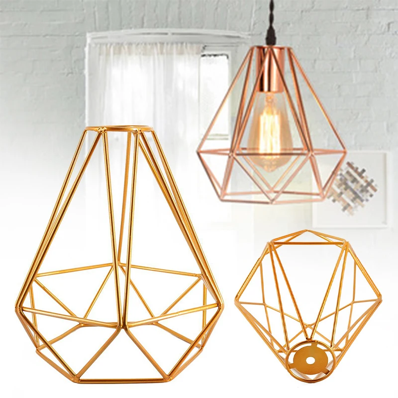 

Creative Iron Lampshade 200mm Diamond-shaped Lampshade Retro Wrought Iron DIY Lighting Accessories Lamp Light Cover Decor