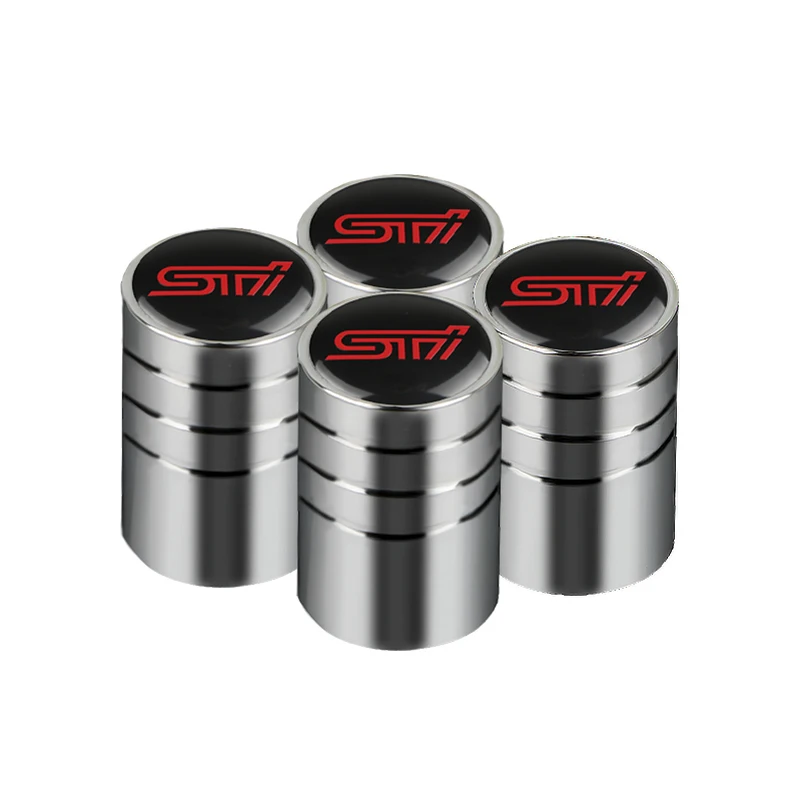 

4pcs Fashion STI Emblem Car Tire Valve Caps For Subaru STI Legacy Forester Outback Rally WRX WRC Impreza Car Styling