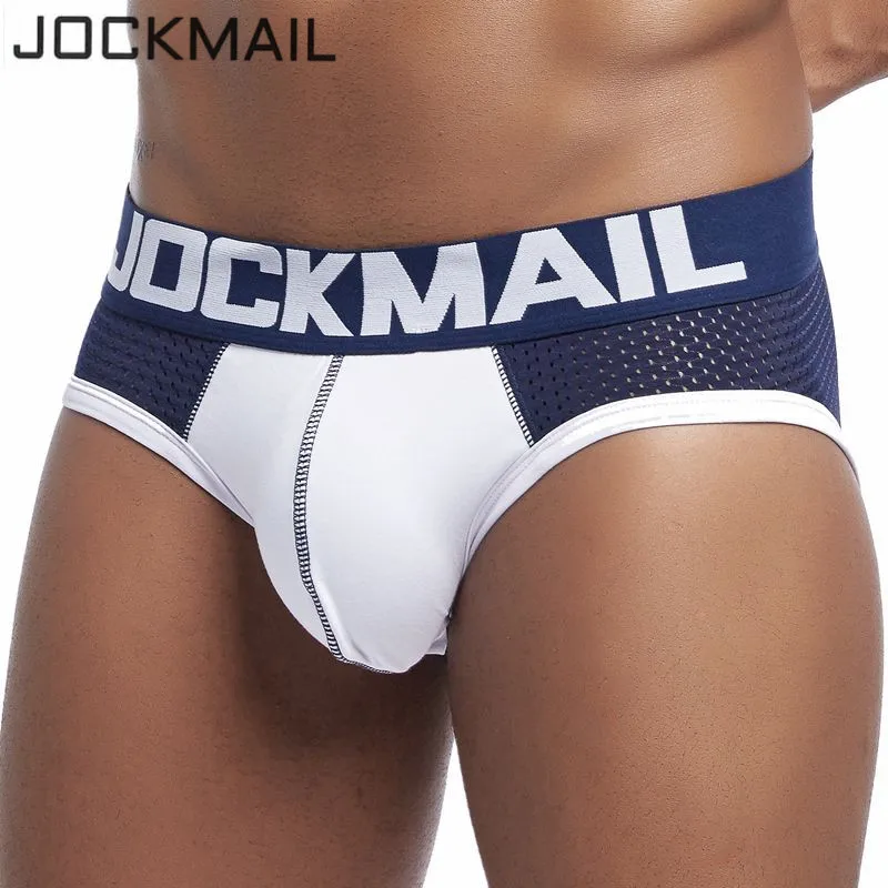 Трусы брифы JOCKMAIL мужские сетчатые Брендовое нижнее белье дышащие трусы слипы