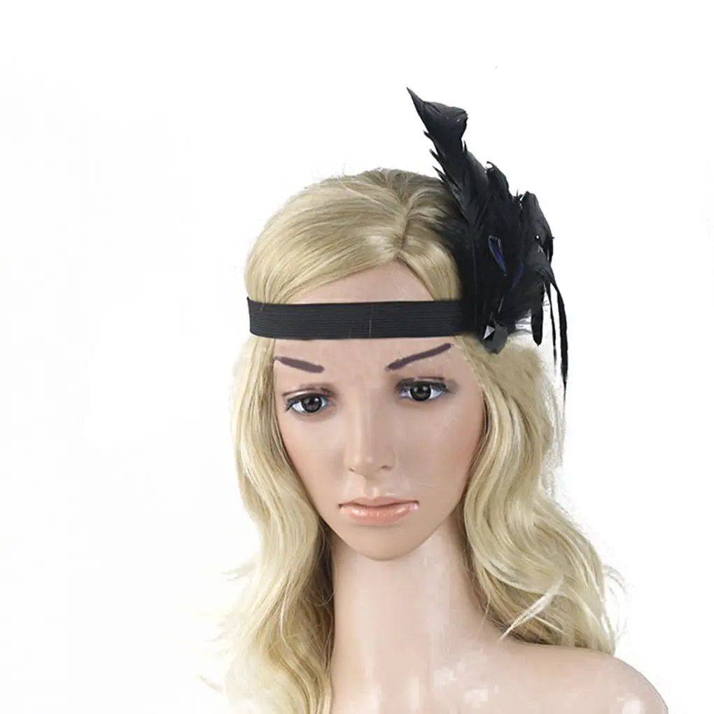 Women Indian Feather Headband Headwear with Elastic band for the