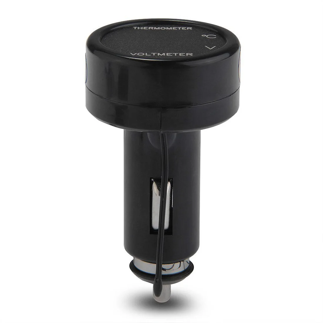 2 in 1 Red Digital LED car Voltmeter Thermometer Auto Car USB Charger 12V/24V Temperature Meter Voltmeter 1Pc