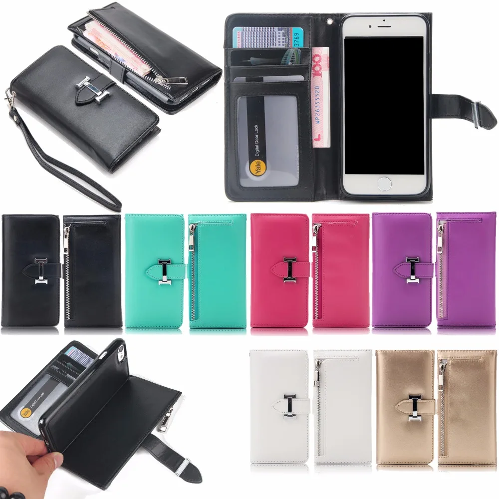 imágenes para Para iPhone6 Plus Desmontable Folio de la Cartera de Cuero 2 en 1 Teléfono celular de la Carpeta Cubierta de la Caja de la Cremallera para el iphone 7 Más Casos de lujo imágenes para Para iPhone6 Plus Desmontable Folio de la Cartera de Cuero 2 en 1 Teléfono celular de la Carpeta Cubierta de la Caja de la Cremallera para el iphone 7 Más Casos de lujo