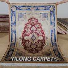 Yilong 4'x6' Традиционный турецкий ковер Тебриз красная антикварная вещь ручной работы Африканские ковры(0678