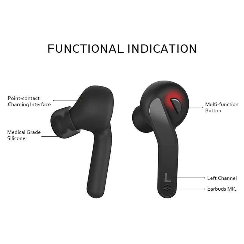 

Bluetooth 5.0 True Wireless Headset TWS Music Earphone Mini Wireless Earbuds With Mic Handsfree Earphone PK M9 Freebuds YC1824