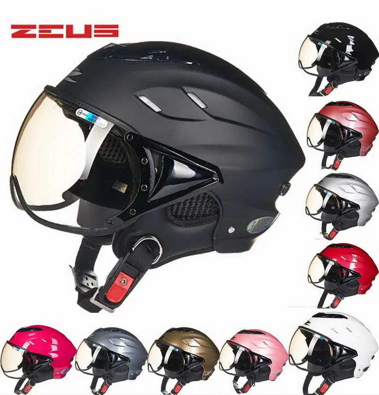 ZEUS Motorbike Helmet Half Motocross Cycling Protective Capacet Electric Helmets