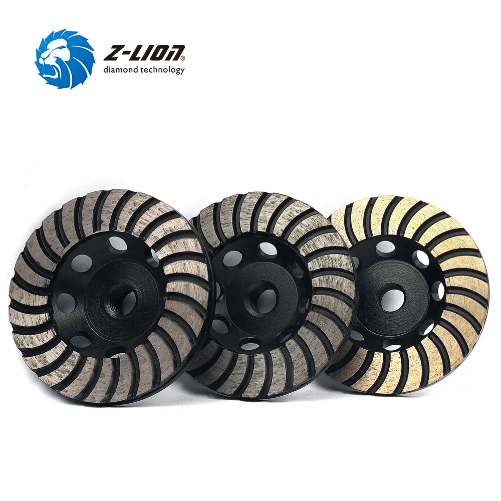Z-LION 3pcs/lot 4 inch Diamond Grinding Wheel Disc Concrete Marble Granite Grinding Tool Double Layer Segment Cup Wheel Dish