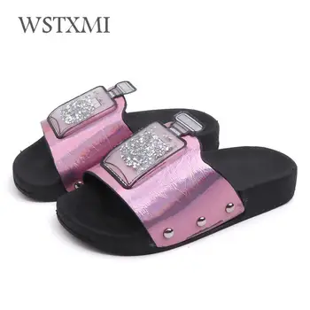 

Slippers Kids for Girls Beach Sandals Summer Princess Slippers Flat House Flip Flop Children Non-slip Korea Home Casual Shoes