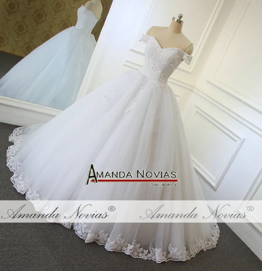 Amanda Novias Настоящее белое свадебное платье vestido de noche не с вуалью