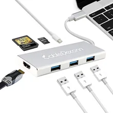 7 в 1 Тип c USB3.1 к HDMI USB 3 хаб SD TF карта конвертер usb c док-станция для samsung S8 ноутбука