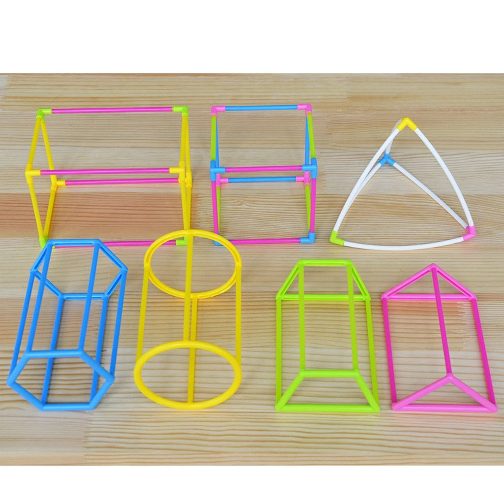 3D Geometric Shape Building Set Box Kids Mathematics Teaching Aids