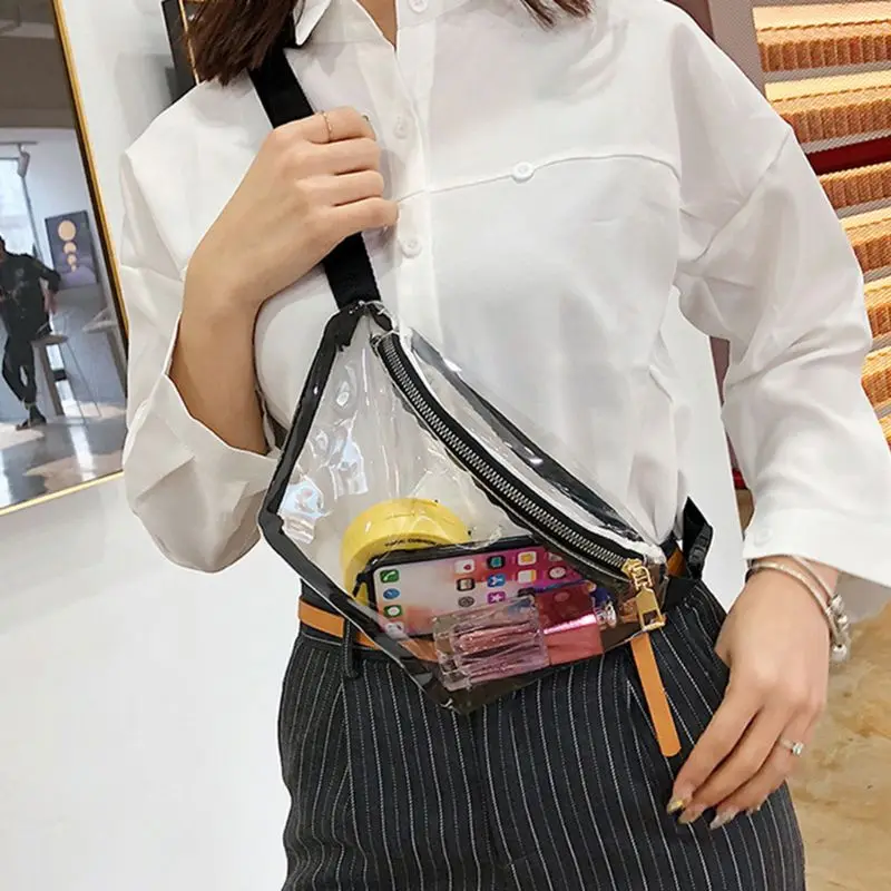 Новые модные для женщин прозрачный поясная сумка ПВХ Фанни Хип сумки обувь для девочек телефонные чехлы сумка-кошелек 2019