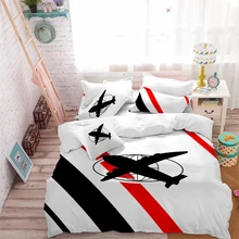 Kids Toy Airplane Print Bedding Set Cartoon Duvet Cover Set White Red Black Patchwork Bed Cover Child Festival Gift Pillowcase Kids Toy Airplane Print Bedding Set Cartoon Duvet Cover Set White Red Black Patchwork Bed Cover Child Festival Gift Pillowcase