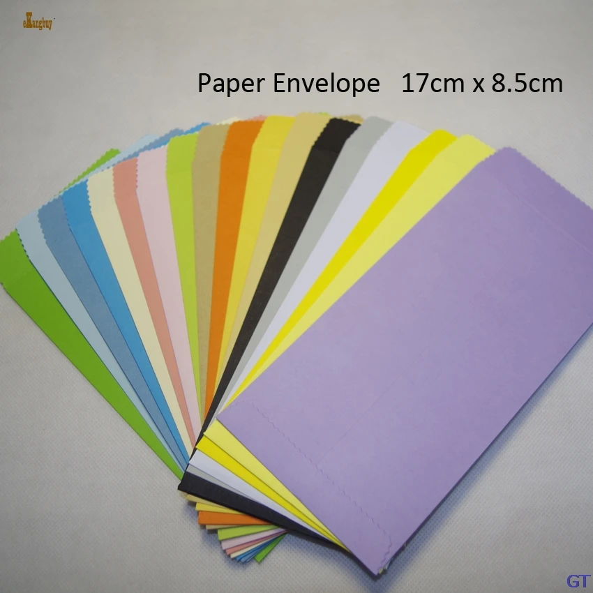 

100Pcs/lot 17x8.5cm Colorful Mini Kraft Envelope universal standard Chinese Envelope retro DIY for cash/cards/letters/gifts