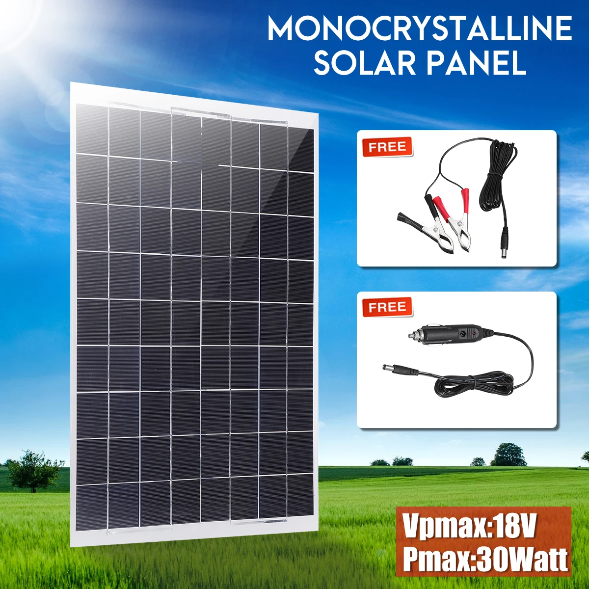 

KINCO Flexible Solar Panel Plate 12V 30W Solar Charger For Car Battery 12V Sunpower Monocrystalline Silicon Cells Module Kit