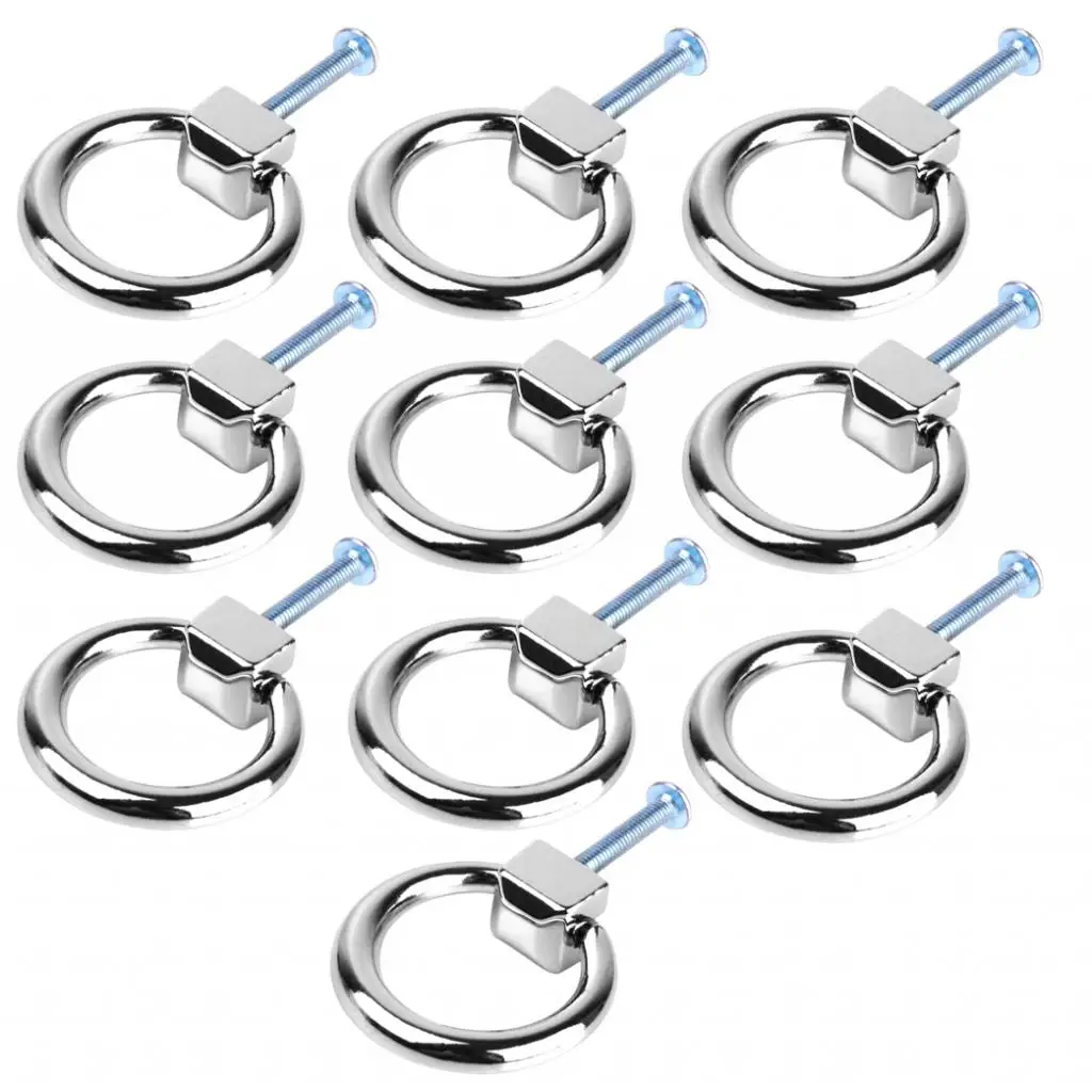 10Pieces Modern Cabinet Drawer Dresser Cupboard Bin Pull Handle Drop Ring Knob