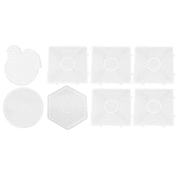

Besegad 4pcs 5mm Large Clear Fuse Beads Boards Pegboards Template Educational Toys for Kids Adults DIY Craft Beads