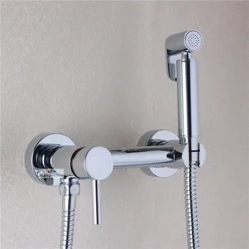 

AODEYI Brass Toilet Handheld Bidet Spray Shattaf Hot Cold Water Valve Mixer With Holder Hose Sprayer Jet Tap Douche Kit