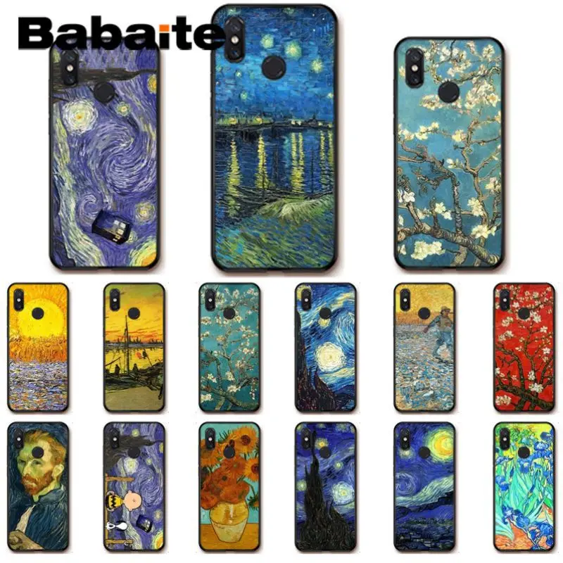 

Babaite Van Gogh starry night painting Silicone Black Phone Case For xiaomi mi 8se 6 mi8lite note2 note3 mix2 max2 max3 funda