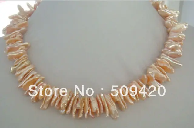 

Free Shipping18-21MM NATURAL SOUTH SEA GENUINE GOLD PINK REBORN KESHI PEARL NECKLACE