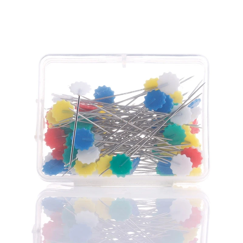 

100Pcs Patchwork Craft Flower Button Head Pins Quilting Tool Sewing Accessories