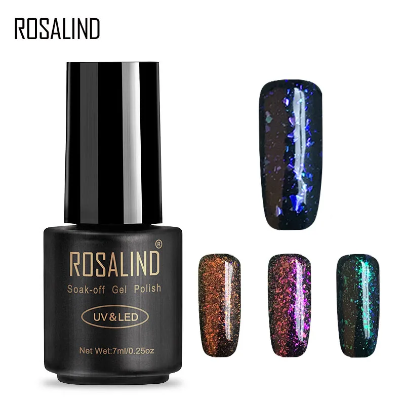ROSALIND гель 1S 7 мл Блестящий Galaxy Гель-лак для ногтей цветной Блестящий Гель-лак УФ светодиодная лампа Блеск Полупостоянный дизайн ногтей