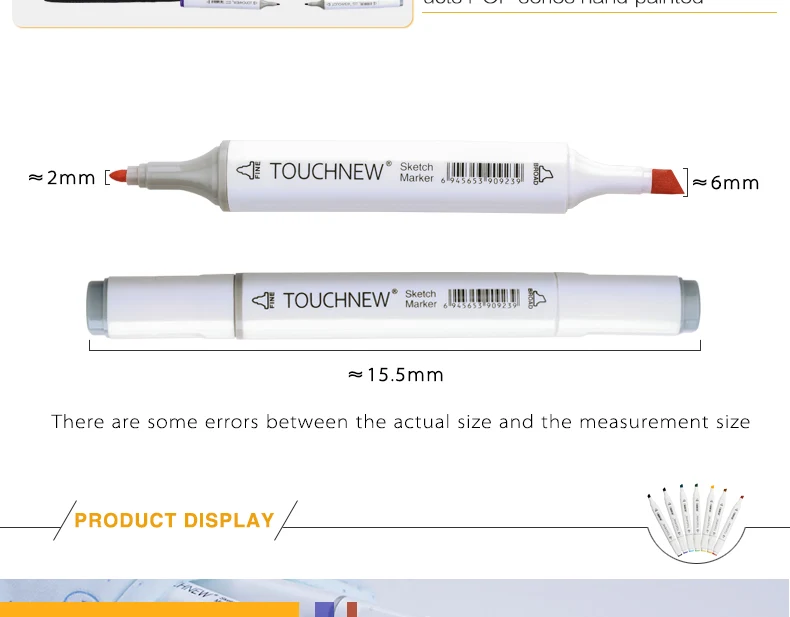 Touchnew 30, 40, 60, 80, 168 цветов, набор маркеров, двойная головка, эскизные маркеры, кисть для рисования, манга, анимационный дизайн, товары для рукоделия