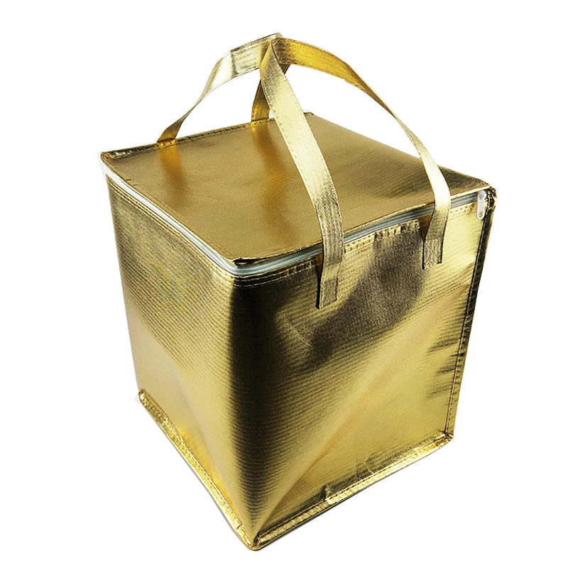 

Waterproof Large Lunch Bag Thicken Portable Insulated Lunch Box Bag Big Food Delivery Bags Thermal Meal Prep Bags 6"/8"/10" Gold