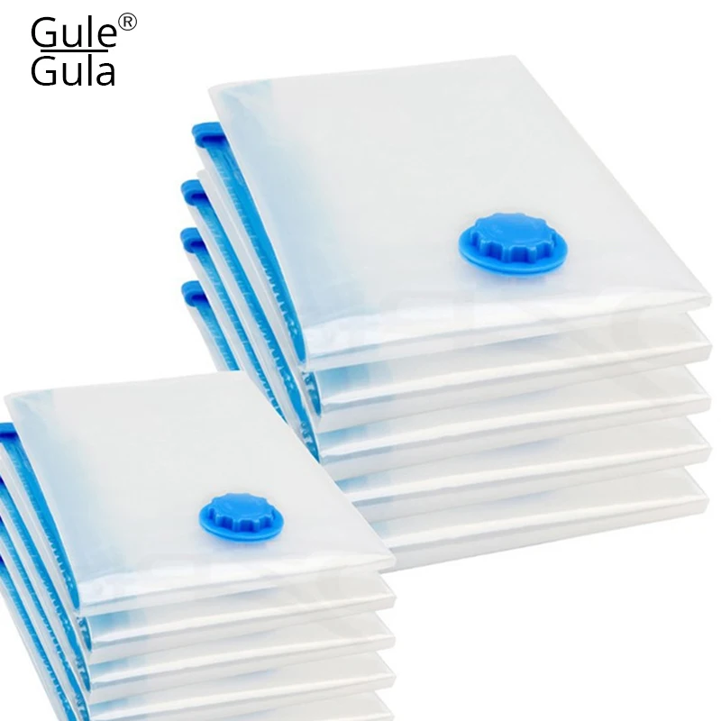 المنزل أكياس مكنسة ل صندوق تخزين ملابس حقيبة مع صمام شفافة الحدود طوي مضغوط المنظم الفضاء توفير ختم حزمة