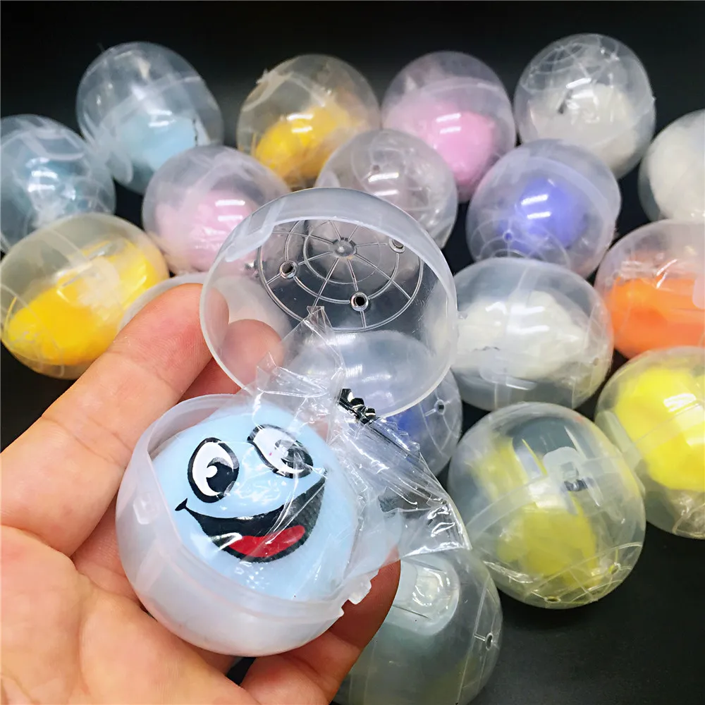 10 шт./лот 47*55 мм Диаметр Пластиковые цветные мячики в оболочке игрушки с внутренней мини куклы игрушки подобраны в случайном порядке для торгового автомата