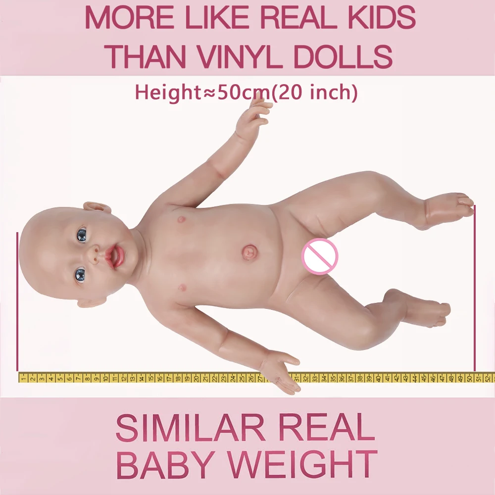 IVITA WG1515 50 см 3960 г реалистичные голубые глаза силиконовые новорожденные младенцы мягкие реалистичные игрушки для девочек
