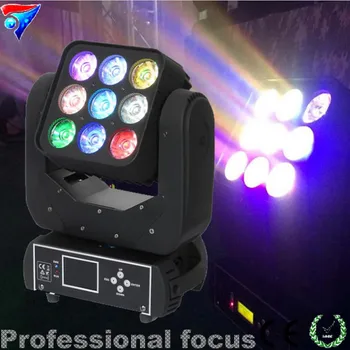 

Free Shiping 2pcs/lot New Product On China Market 3*3 RGBW 4in1 9*10w LED Matrix Moving Head Light ,Beam light