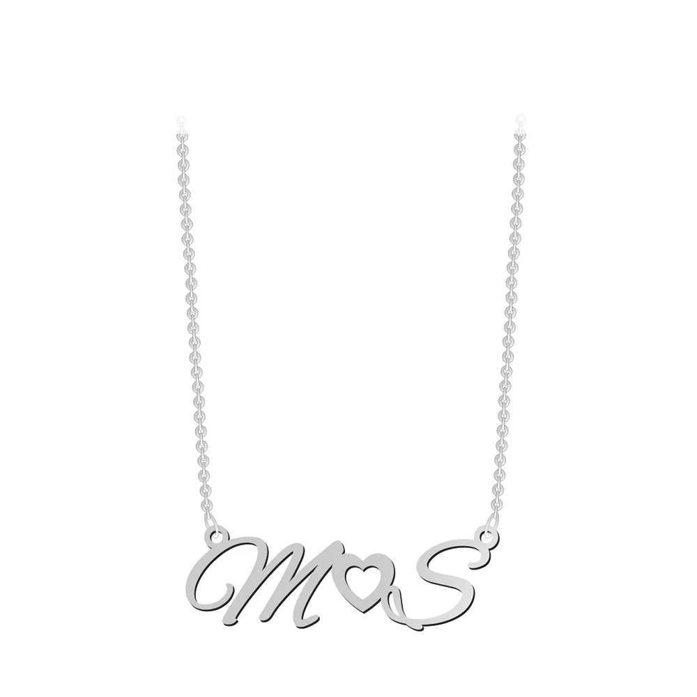 Lateefah Custom Women & Men Rose Gold Personality Name Necklace Nameplate Heart Initials Letter Couples Jewelry