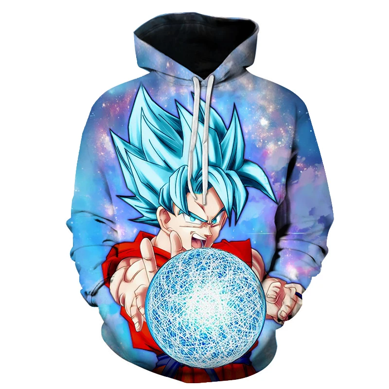BIANYILANG Аниме толстовки Dragon Ball Z с капюшоном и карманами Kid Goku 3D пуловеры для мужчин