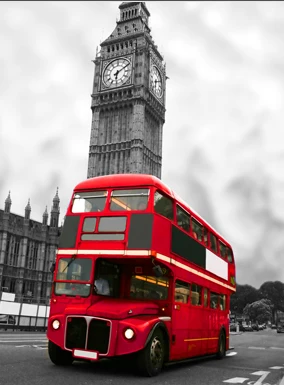 Лондон красный автобус Лондон Нью-Йорк Париж искусство Лондон Печать постельные принадлежности Холст Живопись Плакат Украшение на стену, живопись маслом искусство онлайн Декор - Цвет: Цвет: желтый